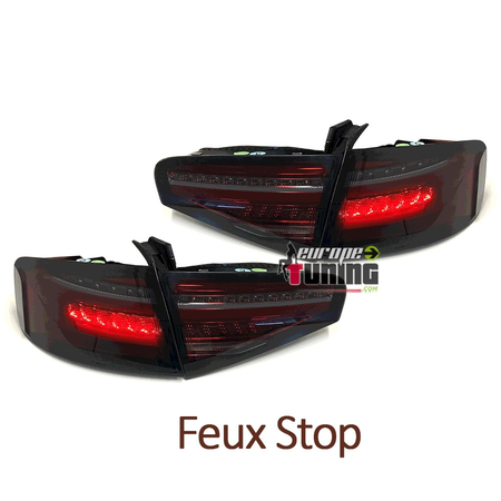 FEUX ROUGES NOIRS LED SEQUENTIELS DYNAMIQUES AUDI A4 B8 BERLINE PH2 A LED DE SERIE (05594)