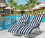 Lot de 2 chaises longues pliables bleu blanc