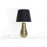 Lampe de bureau DKD Home Decor Noir Lin Cire Doré (38 x 38 x 65 cm)