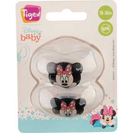 TIGEX Lot 2 sucettes Soft Touch Friends Minnie - 18-36 mois