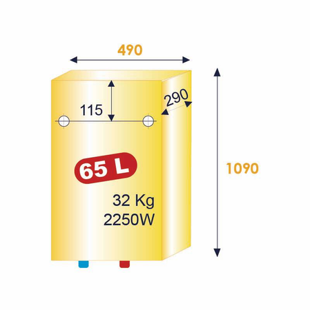 Chauffe-eau électrique connecté LINEO multipositions 65L - ATLANTIC – 157207