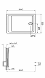 Receveur de douche ARKITEKT carré 90x90cm antidérapant - VITRA - 5806L003M0578