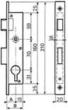 Serrure monopoint à larder profil étroit pour monobloc coffre équerre 42mm axe 27mm gauche - BRICARD – 5368052