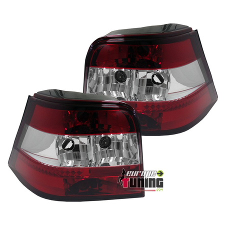 FEUX ARRIERES ROUGES CLAIRS POUR VOLKSWAGEN VW GOLF 4 BERLINE (03915)