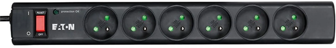 Multiprise Surtension Eaton Protection Strip PS6D 6 prises (Noir)