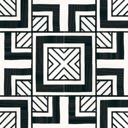 CAPRICE DECO - METROPOLITAN B&W - Carrelage 20x20 cm aspect carreaux de ciment géométrique noir et blanc