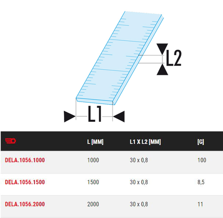 Réglet 'long' semi-rigide inox 1 face 1000mm - FACOM - DELA.1056.1000