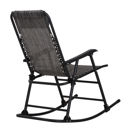 Fauteuil à bascule pliable de jardin gris chiné