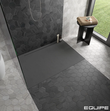 Carrelage hexagonal aspect marbre 11,6x10,1 cm - LITHOS GREY