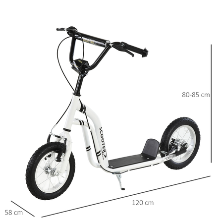 Trottinette pour Enfants Plus de 5 Ans Grands Pneus Guidon Réglable