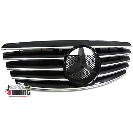 CALANDRE NOIRE ET CHROME LOOK CL POUR MERCEDES CLASSE E W210 99-02 (00191)