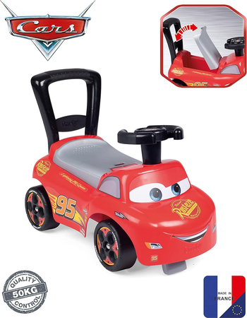 Porteur Trotteur  auto ergonomique Smoby Cars avec coffre a jouets - Fonction  - Volant Directionnel