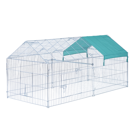 Parc enclos acier cage extérieure 3 portes et trappe surface abrité PE