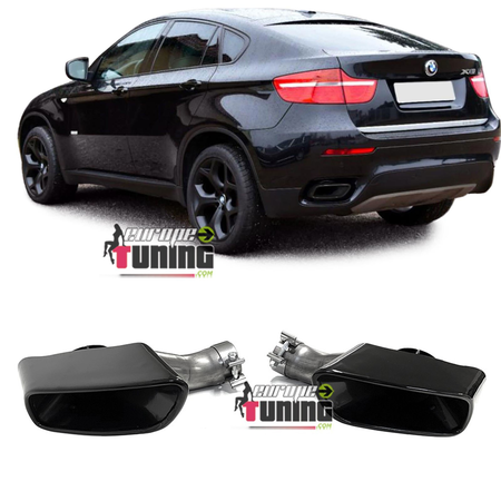 2 SORTIES ECHAPPEMENT NOIR SPORT DESIGN PACK M POUR BMW X6 E71 (05410)