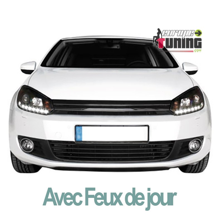 PHARES FEUX AVANTS DE JOUR DIURNES DRL NOIRS R87 VW VOLKSWAGEN GOLF 6  (00476)