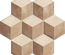 TERRA ROMBO HEXAGONAL 25x21,6 cm - BEIGE - Carrelage hexagonal aspect ciment motif cube