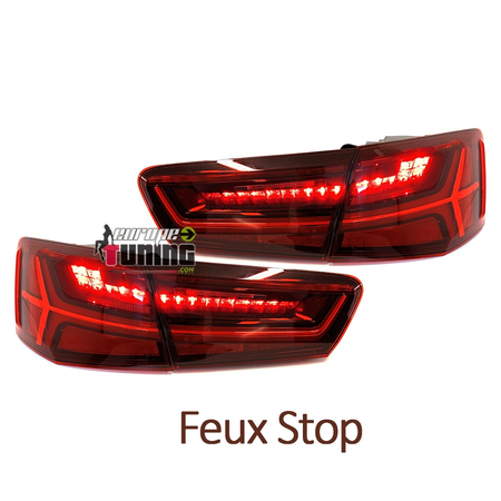 FEUX ROUGES A LED DYNAMIQUES AUDI A6 C7 BERLINE LOOK PHASE 2 POUR PHASE 1 2011-2014 (05442)