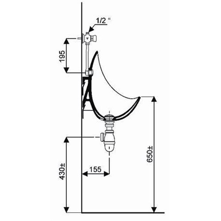 Pack urinoir pour effet d'eau AUBAGNE 2 en céramique - GEBERIT - 08363900000300