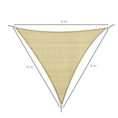 Voile d'ombrage triangulaire 4xsx4 m sable