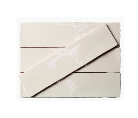 MASIA CREAM - faïence zellige 7,5x30 cm beige crème brillante