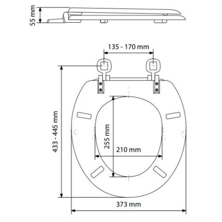 Abattant WC MARINE double blanc  - OLFA - 7MA0001