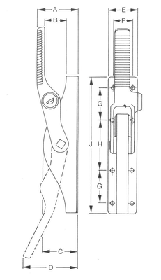 Crémone à levier 902 et cylindre pour tringle carré de 16mm - FUHR - TT902Z16V
