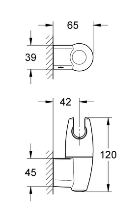 Support mural pour douchette chromé orientable MOVARIO - GROHE - 28401-000