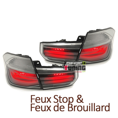 FEUX LED GRIS BMW SERIE 3 F30 LOOK PHASE 2 POUR PHASE 1 2011-2015 (05366)