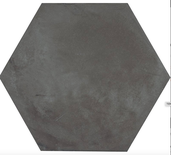 TERRA NERO  HEXAGONAL 25x21,6 cm - Carrelage aspect ciment vieilli - Gris anthracite