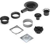 Kit d’écoulement Fundo en un point mini max horizontal grille carrée D 40mm – WEDI - 077000015