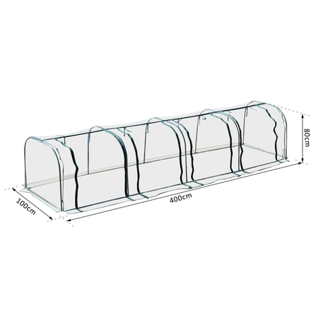 Serre de jardin tunnel bâche PVC métal époxy vert