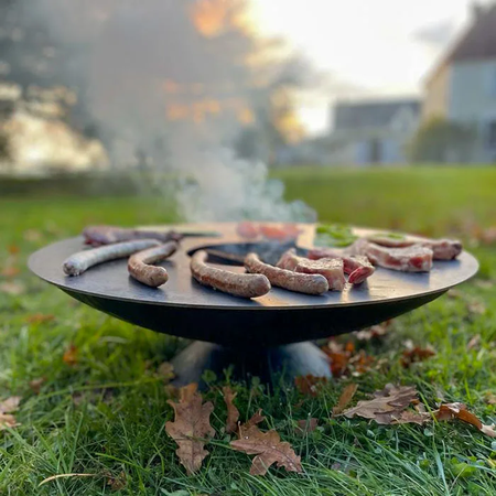 Petit brasero en fonte avec plancha