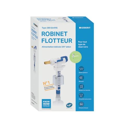 Robinet flotteur type 380 alimentation latérale unifill - GEBERIT - 281.002.00.1