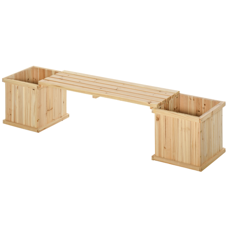 Banc de jardin jardinière double 2 en 1 bois sapin pré-huilé