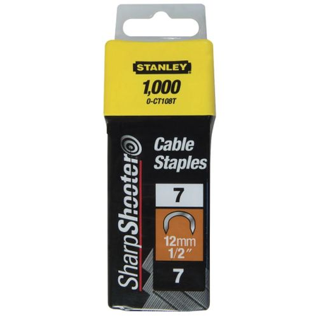 Agrafes cavaliers 12mm type 7 boîte de 1000 - STANLEY - 1-CT108T