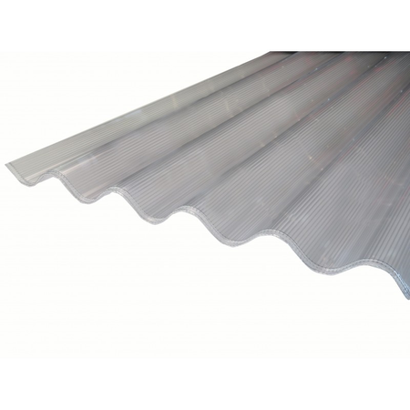 Plaque de polycarbonate ondulé alvéolaire 6mm GO (grande onde 177/51 mm) - Coloris - Clair, Epaisseur - 6 mm, Largeur totale de la plaque - 92cm, Longueur totale de la plaque - 3.05m