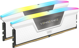 Kit Barrettes mémoire 32Go (2x16Go) DIMM DDR5 Corsair Vengeance RGB 5600MHz CL40 (Blanc)