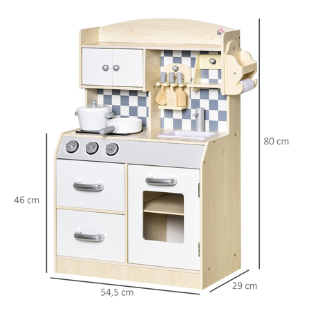 Ensemble de cuisine enfant jeu d'imitation avec accessoires, rangements