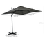 Parasol déporté carré inclinable dim. 2,45L x 2,45l x 2,45H m