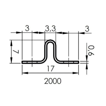 Rail à clouer ou à visser 2000x15x7mm pièce - MONIN - 123310