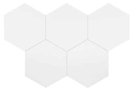 COIMBRA WHITE 30631- Carrelage 17,5x20 cm hexagonal uni aspect carreaux de ciment blanc