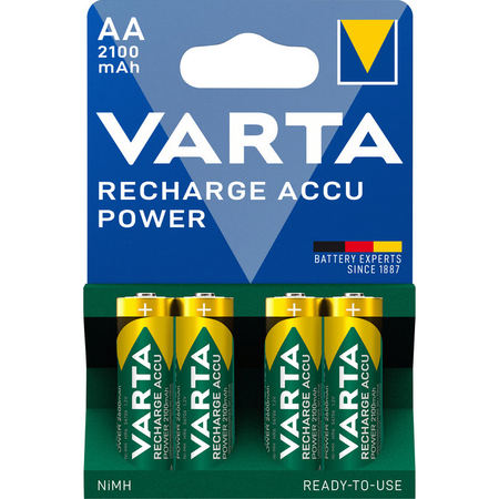 Piles rechargeables Ni-MH Accu Power 4x1,2V LR6 2100mAh - VARTA - 56706101404