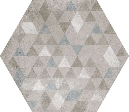 URBAN FOREST SILVER - Carrelage 29,2 x 25,4 cm Hexagonal à motif géométrique aspect béton Gris