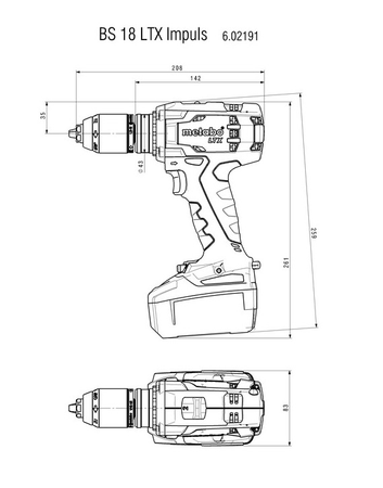 Perceuse-visseuse 18V BS 18 LTX Impuls (sans batterie ni chargeur) + coffret Metaloc - METABO - 602191840