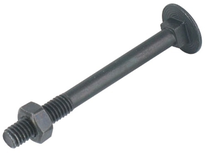 Boulon pour bois tête ronde à collet carré acier zingué noir 6X40 boîte de 200 - ULTIMA - 5036040