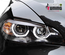 PHARES NOIRS ANNEAUX LED 3D AU XENON SANS FEUX DE VIRAGE BMW X5 E70 2007-2010 PH1 (05472)