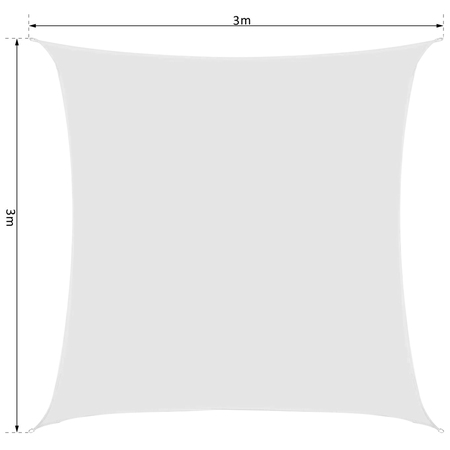 Voile d'ombrage carré 3 x 3 m