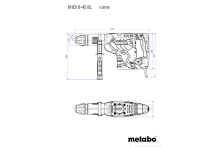 Perforateur-burineur 1500W KHEV 8-45 BL SDS-Max en coffret - METABO - 600766500
