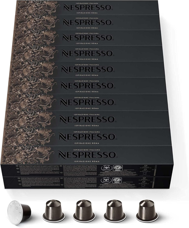 Assortiment - 200 Capsules de Café Roma – Intensité 8 - Nespresso