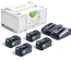 Set énergie SYS 18V 4 batteries 5Ah + chargeur TCL 6 DUO en coffret Systainer SYS3 - FESTOOL - 577709